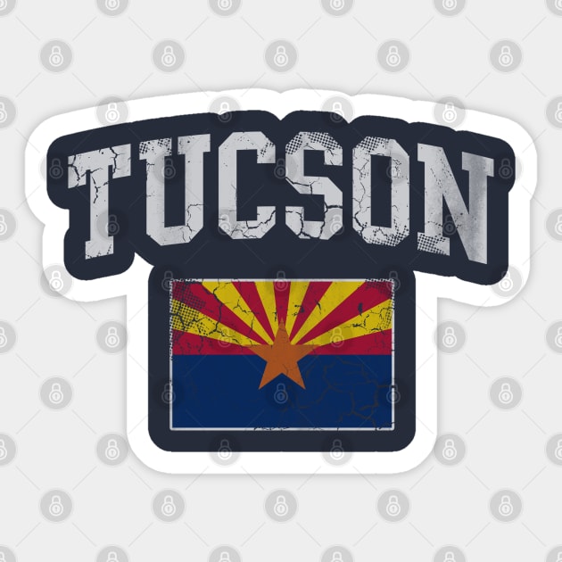 Vintage Tucson Arizona Flag Home Love Vacation Sticker by E